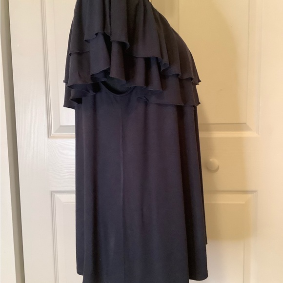 Ruffled Navy Blouse - Picture 5 of 7